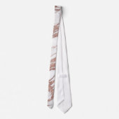 Chic Elegant White en Roos Gold Marble Pattern Stropdas (Achterkant)