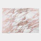 Chic Elegant White en Roos Gold Marble Pattern Theedoek (Horizontaal)