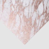 Chic Elegant White en Roos Gold Marble Pattern Tissuepapier (Detail)