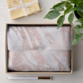 Chic Elegant White en Roos Gold Marble Pattern Tissuepapier (Geschenk)