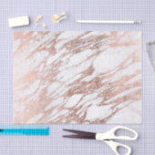 Chic Elegant White en Roos Gold Marble Pattern Tissuepapier (Craft)