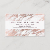 Chic Elegant White Rose Gold Marble Body Piercing Visitekaartje (Achterkant)
