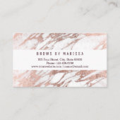 Chic Elegant White Rose Gold Marble Eyebrows Visitekaartje (Achterkant)