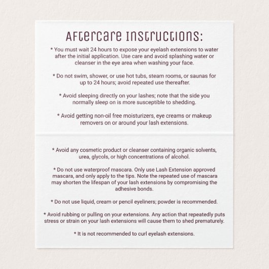 Chic Elegant White Rose Gold Marble Lashes Visitekaartje (Binnenkant ongevouwen)