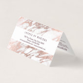 Chic Elegant White Rose Gold Marble Lashes Visitekaartje (Achterkant)