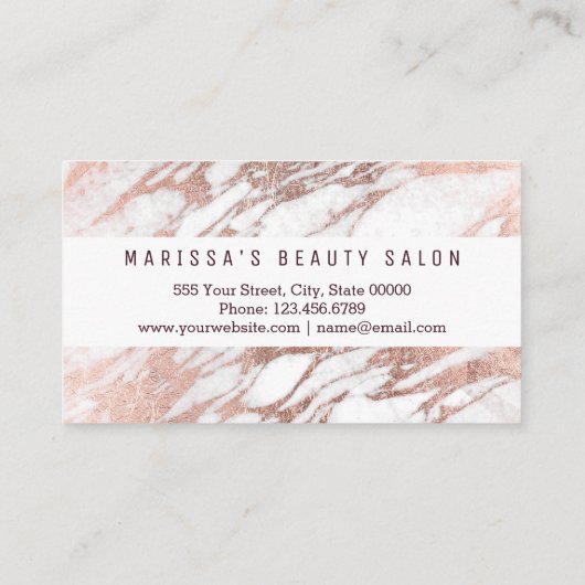 Chic Elegant White Rose Gold Marble Loyalty (Achterkant)