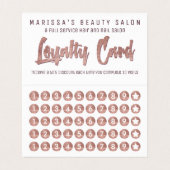 Chic Elegant White Rose Gold Marble Loyalty Visitekaartje (Binnenkant ongevouwen)