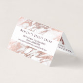 Chic Elegant White Rose Gold Marble Loyalty Visitekaartje (Achterkant)