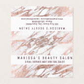 Chic Elegant White Rose Gold Marble Loyalty Visitekaartje (Buitenkant ongevouwen)