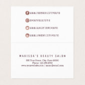 Chic Elegant White Rose Gold Marble Social Media Visitekaartje (Binnenkant ongevouwen)