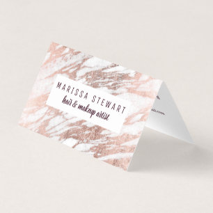 Chic Elegant White Rose Gold Marble Social Media Visitekaartje