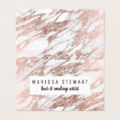 Chic Elegant White Rose Gold Marble Social Media Visitekaartje (Buitenkant ongevouwen)