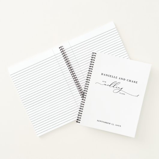 Chic Elegant White Wedding Plans Notitieboek (Binnen)