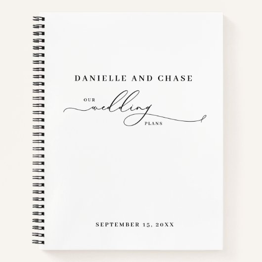 Chic Elegant White Wedding Plans Notitieboek (Voorkant)
