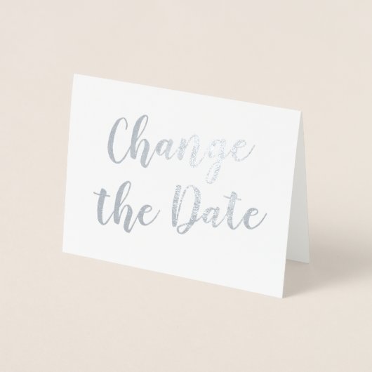 Chic Elegant wijzig de datum van het huwelijk Silv Folie Kaarten (Voorkant)