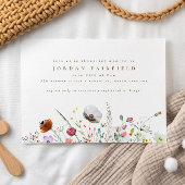 Chic Elegant Wildflower Garden Baby Girl Shower Kaart