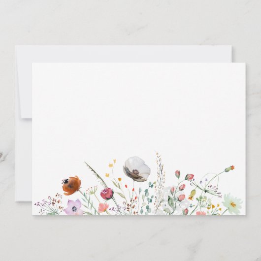 Chic Elegant Wildflower Garden Baby Girl Shower Kaart (Achterkant)