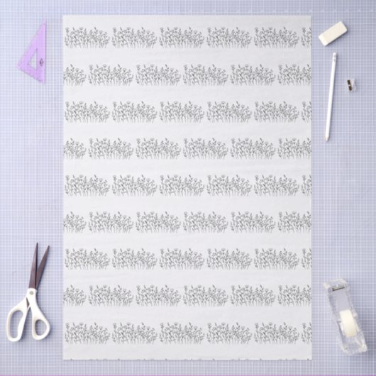 Chic Elegant Wildflower Line Art Minimalist Tissuepapier (Craft)
