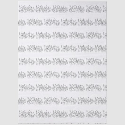 Chic Elegant Wildflower Line Art Minimalist  Tissuepapier (Voorkant)