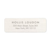 Chic Elegant Witte Linnen Look Etiket (Voorkant)