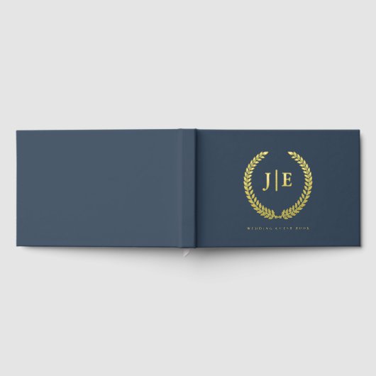 Chic Elegant Wreath Monogram Wedding Gastenboek (Volledig)
