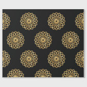 Chic Elegant Zwart & Goud Mandala Cadeaupapier (Vlak)