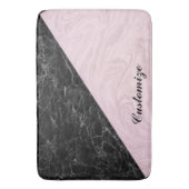 Chic Elegant zwart roze marmer personaliseren Badmat (Voorkant Verticaal)
