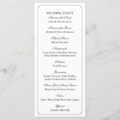 Chic Elegant Zwart Wit Trouwprogramma Programmakaart (Achterkant)