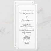 Chic Elegant Zwart Wit Trouwprogramma Programmakaart (Voorkant / Achterkant)