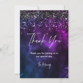 Chic elegante blauw paarse marmeren kunst dank u kaart (Voorkant)