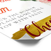 Chic Elegante Bloemige Elegante Mimosa Bar Bord Poster (Hoek)