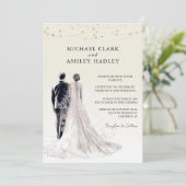 Chic elegante bruiloft kaart (Staand voorkant)