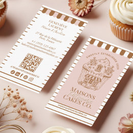 Chic Elegante Cupcake Gebak Winkel Thuis Bakkerij Visitekaartje