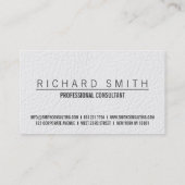 Chic elegante faux witte lederen vlakte profession visitekaartje (Achterkant)