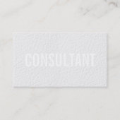 Chic elegante faux witte lederen vlakte profession visitekaartje (Voorkant)