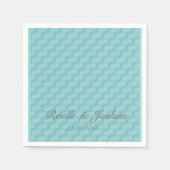 Chic elegante gewatteerde blauwgroen zilveren brui servet (Voorkant)