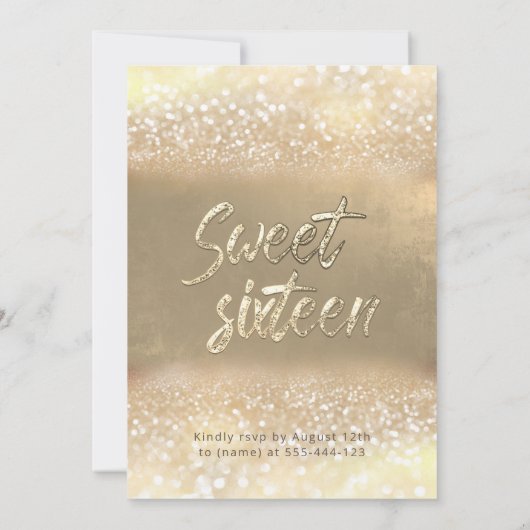 Chic elegante glamour goud glinsterend ombre sweet kaart (Achterkant)