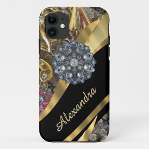 Chic elegante gouden strass bling gepersonaliseerd Case-Mate iPhone case