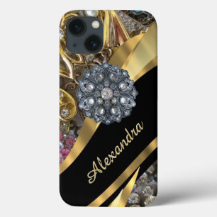 Chic elegante gouden strass bling gepersonaliseerd Case-Mate iPhone case