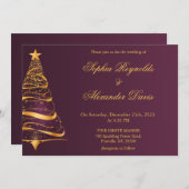 Chic Elegante Minimalistische Kerstboom bruiloft Kaart (Voorkant / Achterkant)