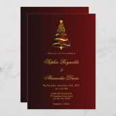 Chic Elegante Minimalistische Kerstboom bruiloft Kaart (Voorkant / Achterkant)