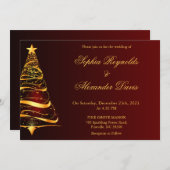 Chic Elegante Minimalistische Kerstboom bruiloft Kaart (Voorkant / Achterkant)