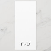 Chic elegante minimalistische witte grijze bruilof menu (Achterkant)