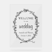 Chic elegante moderne bruiloft welkom teken acryl bord (Voorkant)