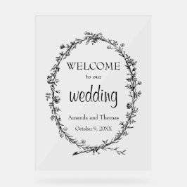 Chic elegante moderne bruiloft welkom teken acryl bord