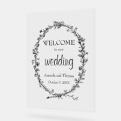 Chic elegante moderne bruiloft welkom teken acryl bord (Hoek)