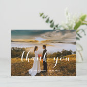 Chic & Elegante trouwfoto bedankkaart Aankondiging (Staand voorkant)