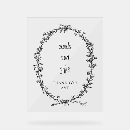 Chic elegante trouwkrans acryl bord (Voorkant)