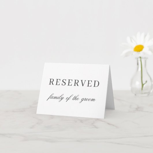 Chic elegante trouwtafel plaats gereserveerde kaar kaart (Kleine Plant)