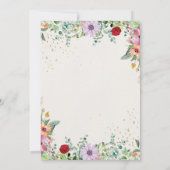 Chic Elegante Waterverf Wildflowers Bloemenbruilof Kaart (Achterkant)